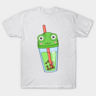 Anime Frog Bubble Tea Milk T-Shirt